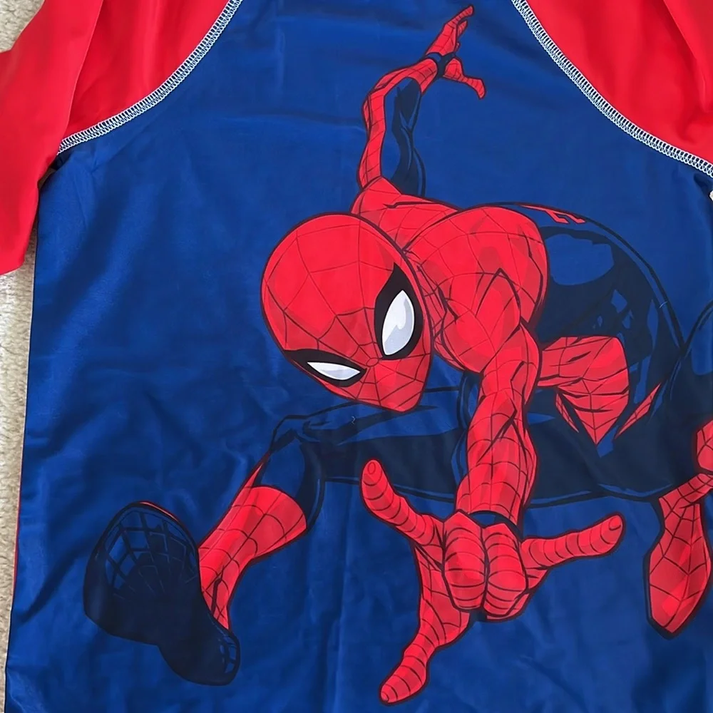 Red and Blue Spider-Man Rash Guard Set - Picture 4 of 6
